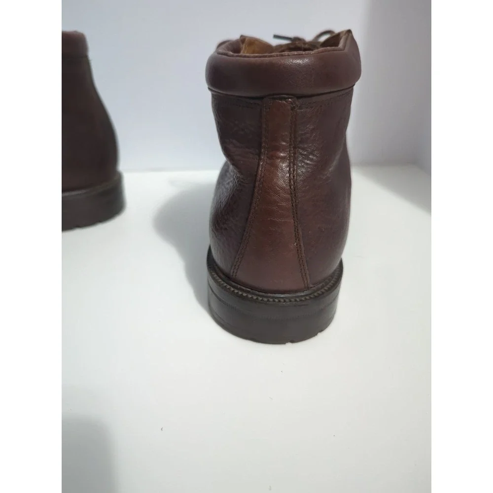 Eddie Bauer Boots Mens Sz 11 M Brown Pebble Leather Chukka Lace Up Casual Italy